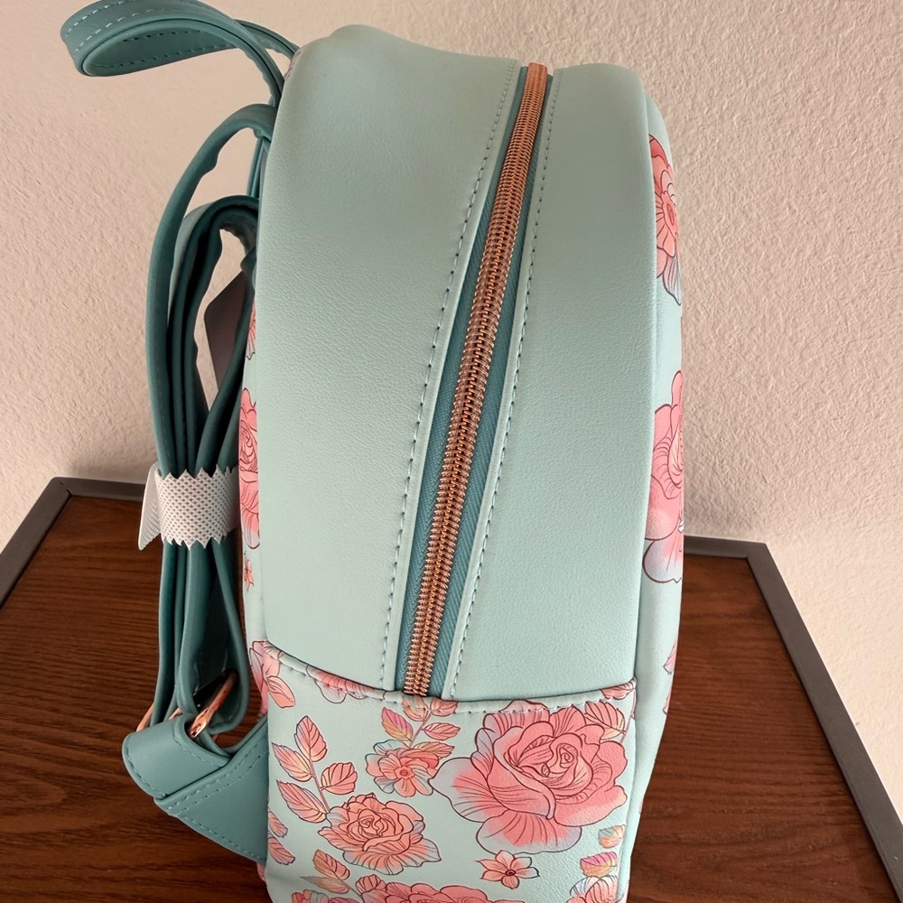 NWT Disney Cinderella Blue and Pink Floral Loungefly Backpack - Picture 5 of 5